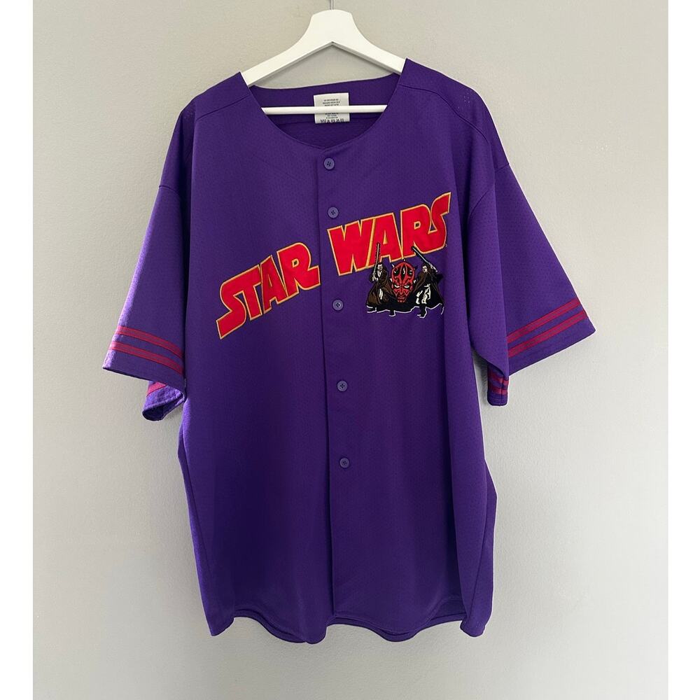 Vintage Lee Star Wars Darth Maul Baseball Jersey Purple size XL